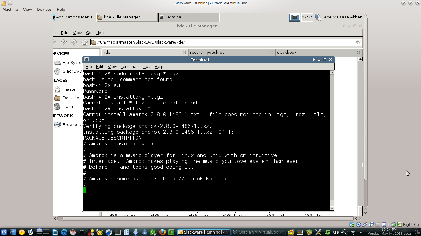 Verifying package. Slackware установка пакетов. Amarok плеер. Slackware without gui. Slackware select packages.